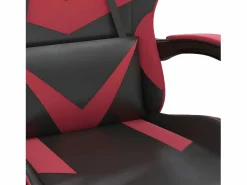 Silla gaming giratoria cuero sintético negro y vino tinto^Clicnbuy Online
