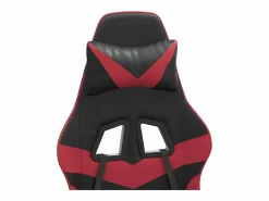 Silla gaming giratoria cuero sintético negro y vino tinto^Clicnbuy Online