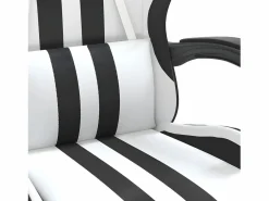 Clicnbuy Silla Gaming|Silla gaming giratoria reposapiés cuero sintético blanco