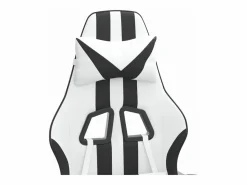 Clicnbuy Silla Gaming|Silla gaming giratoria reposapiés cuero sintético blanco