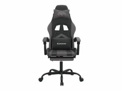 Clicnbuy Silla Gaming|Silla gaming giratoria y reposapiés cuero sintético negro