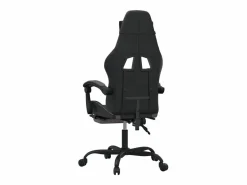 Clicnbuy Silla Gaming|Silla gaming giratoria y reposapiés cuero sintético negro