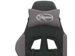Clicnbuy Silla Gaming|Silla gaming giratoria y reposapiés cuero sintético negro