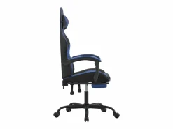 Clicnbuy Silla Gaming|Silla gaming giratoria y reposapiés cuero sintético negro