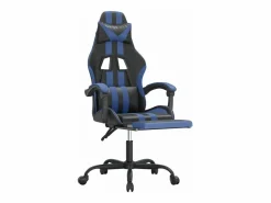 Clicnbuy Silla Gaming|Silla gaming giratoria y reposapiés cuero sintético negro