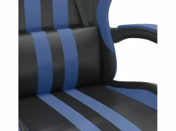 Clicnbuy Silla Gaming|Silla gaming giratoria y reposapiés cuero sintético negro