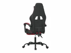 Clicnbuy Silla gaming giratoria y reposapiés cuero sintético Rojo Online