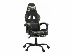 Clicnbuy Silla gaming giratoria y reposapiés cuero sintético Verde Online