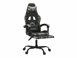 Clicnbuy Silla gaming giratoria y reposapiés cuero sintético Verde Online