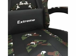 Clicnbuy Silla gaming giratoria y reposapiés cuero sintético Verde Online