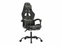 Silla gaming giratoria y reposapiés cuero sintético^Clicnbuy Outlet