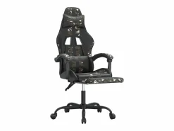 Silla gaming giratoria y reposapiés cuero sintético^Clicnbuy Outlet