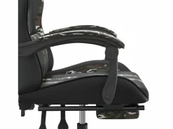 Silla gaming giratoria y reposapiés cuero sintético^Clicnbuy Outlet