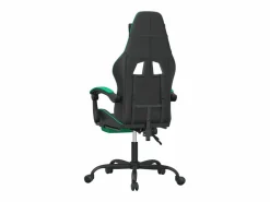 Silla gaming giratoria y reposapiés cuero sintético negro^Clicnbuy Hot