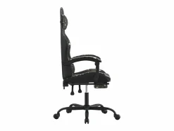 Clicnbuy Silla gaming giratoria y reposapiés cuero sintético Verde Online