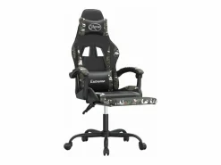 Clicnbuy Silla gaming giratoria y reposapiés cuero sintético Verde Online