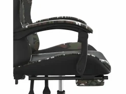 Clicnbuy Silla gaming giratoria y reposapiés cuero sintético Verde Online