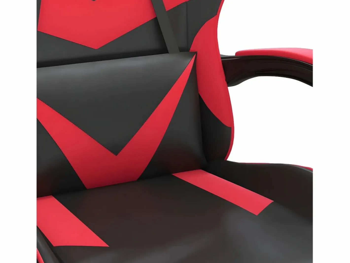 Clicnbuy Silla gaming giratoria y reposapiés cuero sintético negro Rojo Outlet