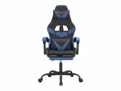 Clicnbuy Silla Gaming|Silla gaming giratoria y reposapiés cuero sintético negro