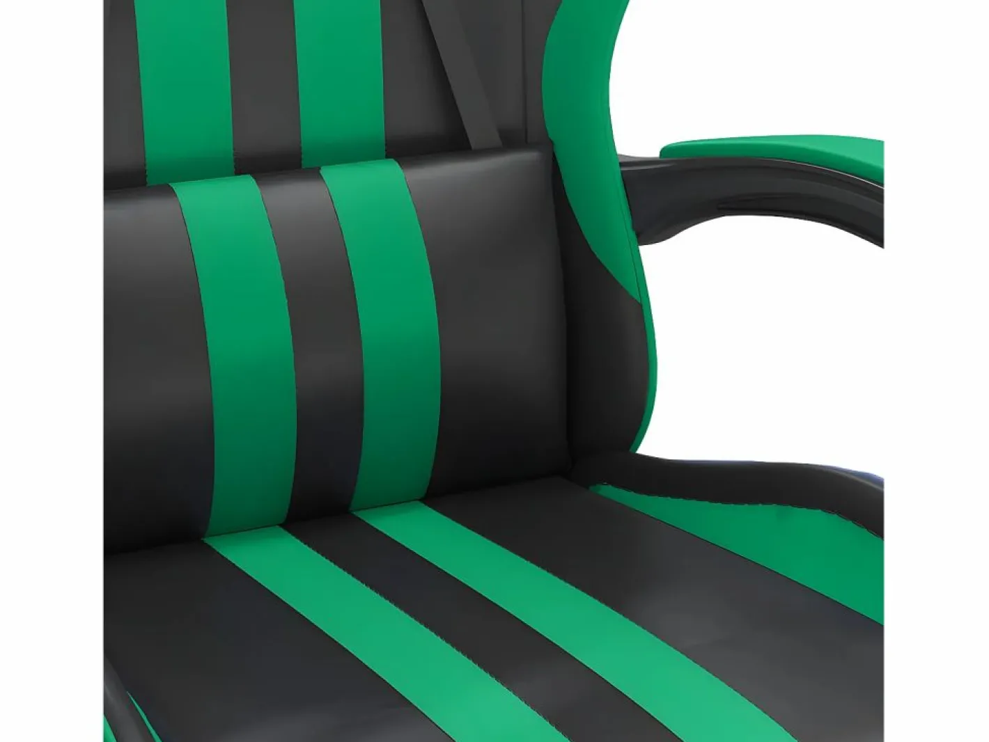 Clicnbuy Silla gaming giratoria y reposapiés cuero sintético negro Verde New
