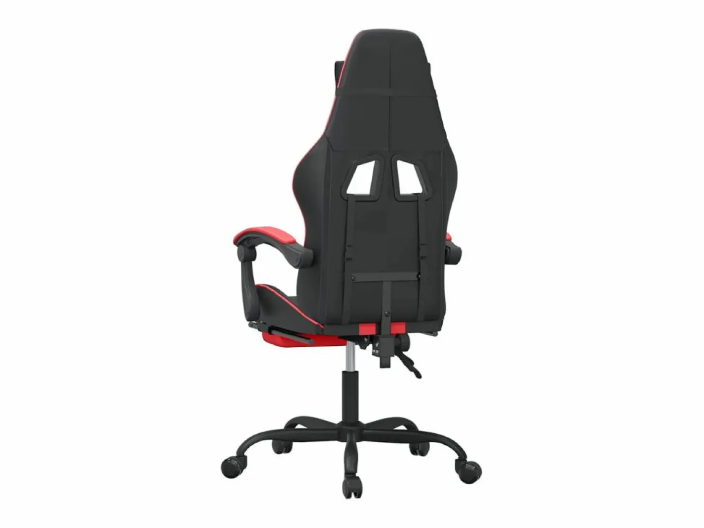 Clicnbuy Silla gaming giratoria y reposapiés cuero sintético negro Rojo New