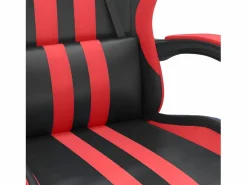 Clicnbuy Silla gaming giratoria y reposapiés cuero sintético negro Rojo New