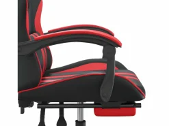 Clicnbuy Silla gaming giratoria y reposapiés cuero sintético negro Rojo New