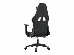 Clicnbuy Silla gaming masaje y reposapiés cuero sintético negro Blanco Discount