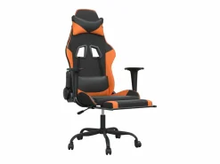Clicnbuy Silla Gaming|Silla gaming masaje y reposapiés cuero sintético negro