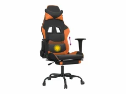 Clicnbuy Silla Gaming|Silla gaming masaje y reposapiés cuero sintético negro