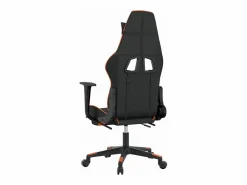 Clicnbuy Silla gaming masaje y reposapiés cuero sintético negro Naranja Discount