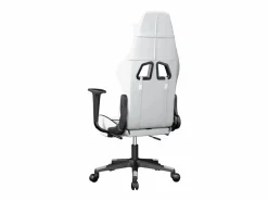 Silla gaming masaje y reposapiés cuero sintético blanco^Clicnbuy Clearance