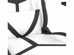 Silla gaming masaje y reposapiés cuero sintético blanco^Clicnbuy Clearance