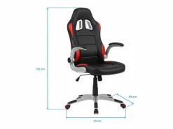 Silla gaming Mugello con brazos abatibles y negro 115x70x69 cm^ Clearance