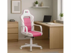 Silla gaming XTR Junior altura regulable símil piel blanco/ 98-108x60x60 cm Adec^Basic Hot