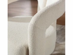 Sillón Escandinavo|Silla giratoria 360°, sillón giratorio en tejido bouclé, sillón lounge con reposabrazos, sillón relax de respaldo alto con apoyabrazos