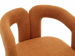 Sillón Escandinavo|Silla giratoria 360°, sillón giratorio en tejido bouclé, sillón lounge con reposabrazos, sillón relax de respaldo alto con apoyabrazos