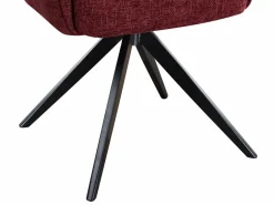 Silla giratoria con reposabrazos en tela texturizada y metal negro - Burdeos - KONYA^Vente-unique Hot