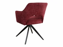 Silla giratoria con reposabrazos en tela texturizada y metal negro - Burdeos - KONYA^Vente-unique Hot