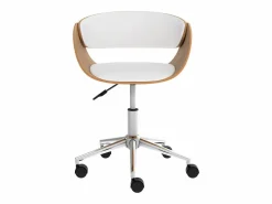 Silla giratoria de madera y PU con ruedas - Adelmar^Rendez-Vous Déco