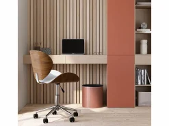 Rendez-Vous Déco Silla giratoria de oficina en piel sintética blanca 79-91cm - Baudoin Blanco Sale
