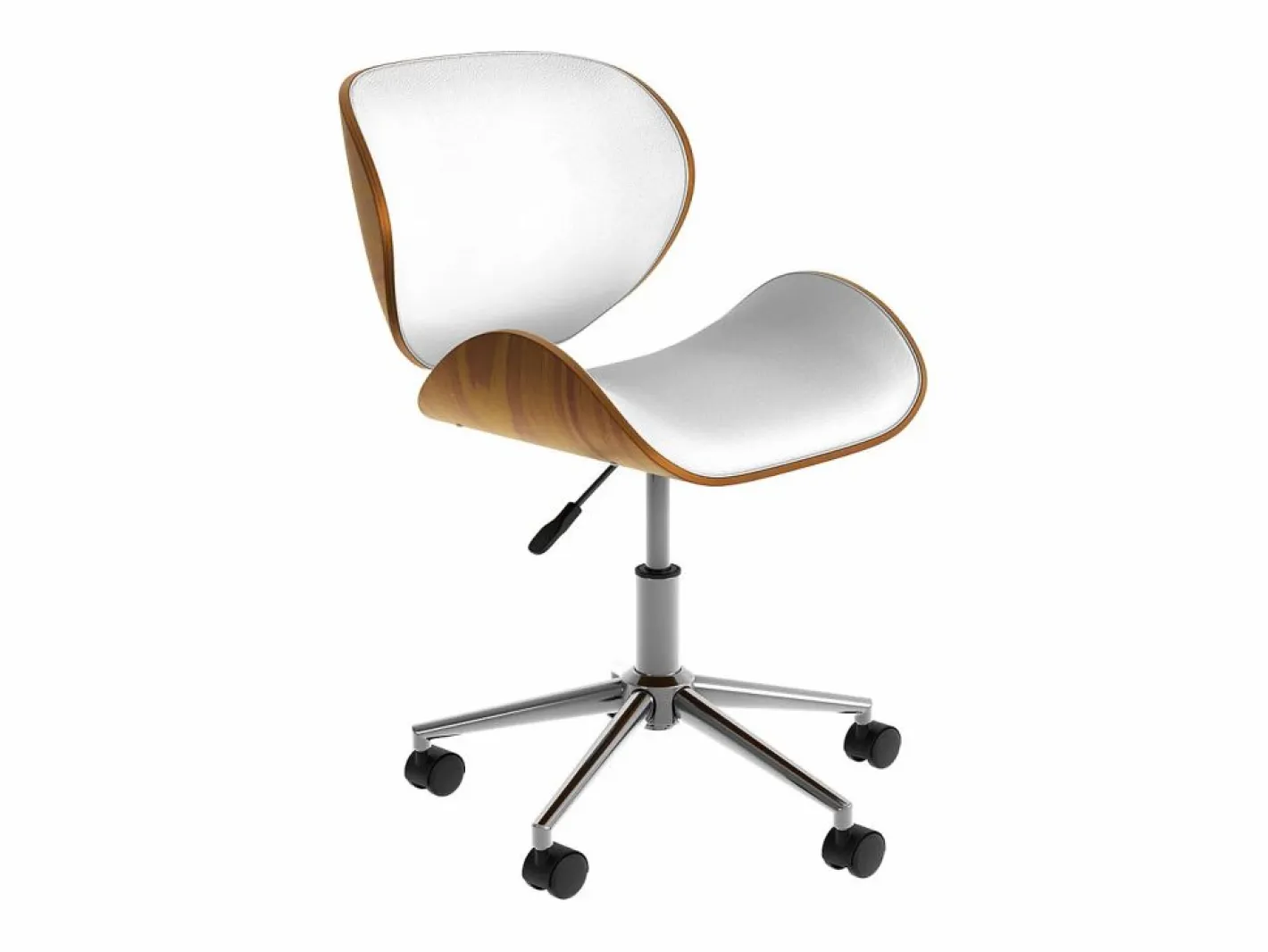 Rendez-Vous Déco Silla giratoria de oficina en piel sintética blanca 79-91cm - Baudoin Blanco Sale