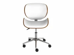 Rendez-Vous Déco Silla giratoria de oficina en piel sintética blanca 79-91cm - Baudoin Blanco Sale