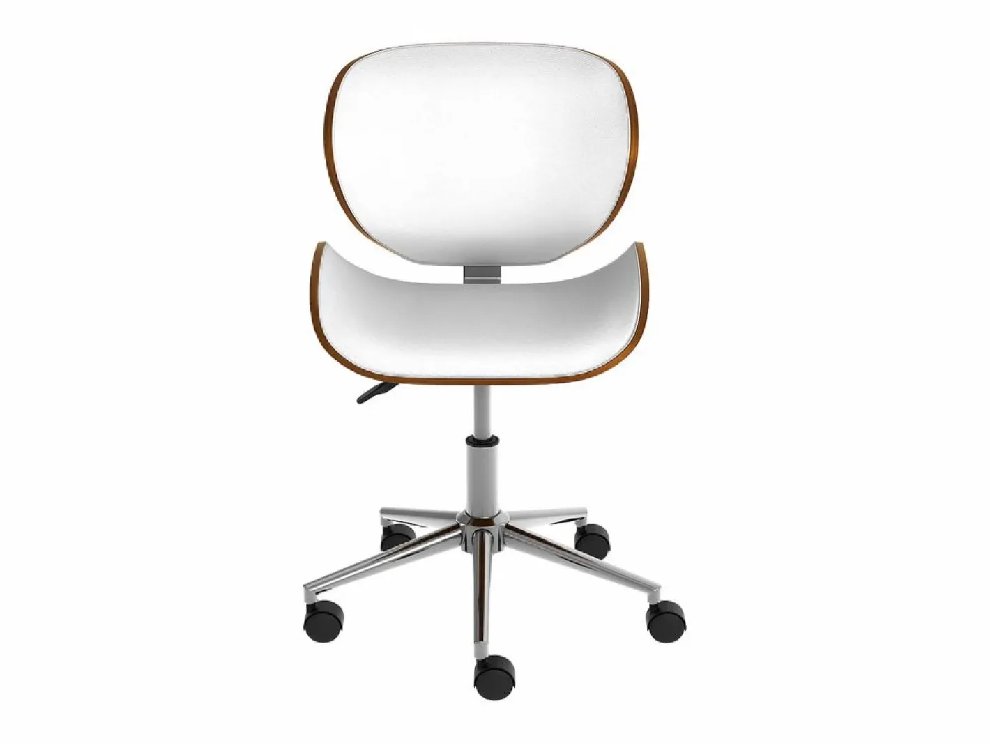 Rendez-Vous Déco Silla giratoria de oficina en piel sintética blanca 79-91cm - Baudoin Blanco Sale