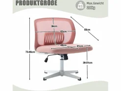 Silla De Escritorio|Silla giratoria de oficina - Sillón giratorio con función de balanceo y ajuste de altura - malla