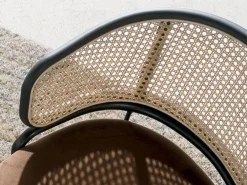 Angel Cerda Silla giratoria rattan y terciopelo marrón 4129 Marru00f3n Best