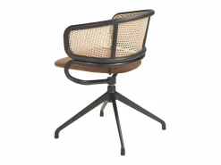 Angel Cerda Silla giratoria rattan y terciopelo marrón 4129 Marru00f3n Best