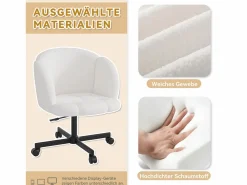 Merax Silla De Escritorio|Silla giratoria/de oficina/de ordenador - 66 x 64 x 87 cm - Giratoria 360° - Terciopelo -