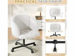 Merax Silla De Escritorio|Silla giratoria/de oficina/de ordenador - 66 x 64 x 87 cm - Giratoria 360° - Terciopelo -