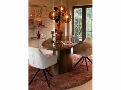 Silla LOUNA con reposabrazos – Tejido suave y patas de acero negro-Color^Les Tendances Clearance